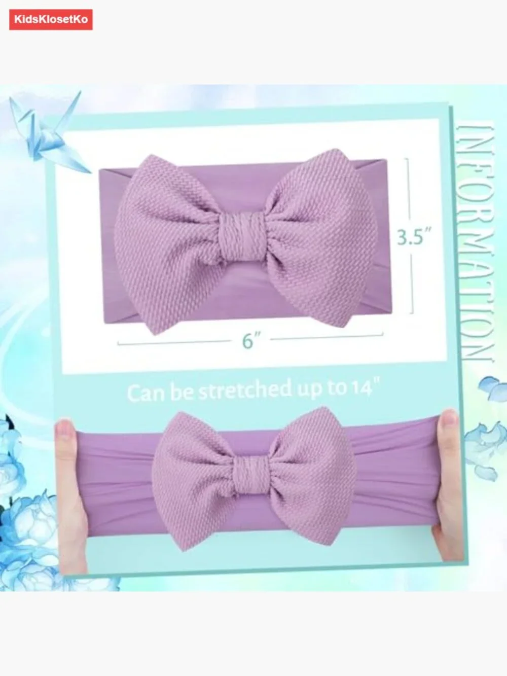 Waffle Big Bows Headbands for Baby Girls 3 Pack